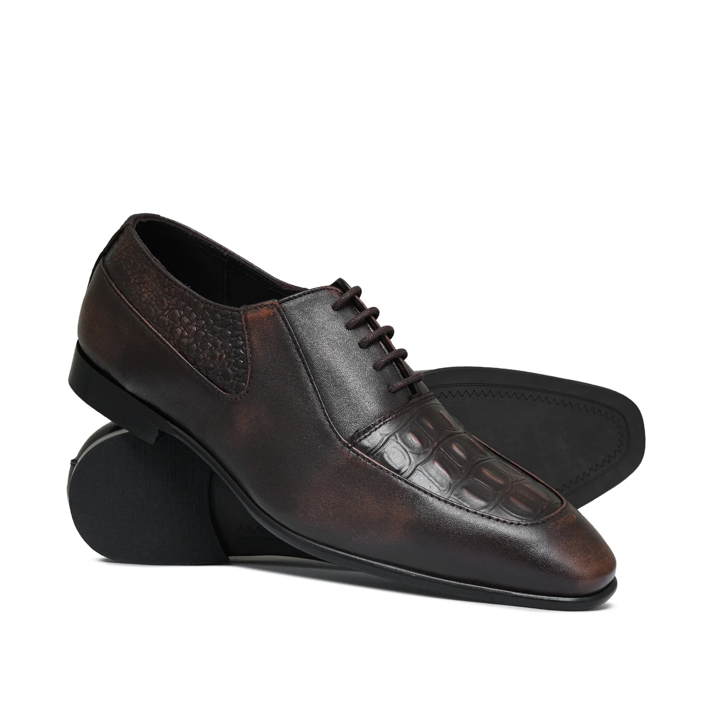 Brown Croc Lace Shoe ES C D C