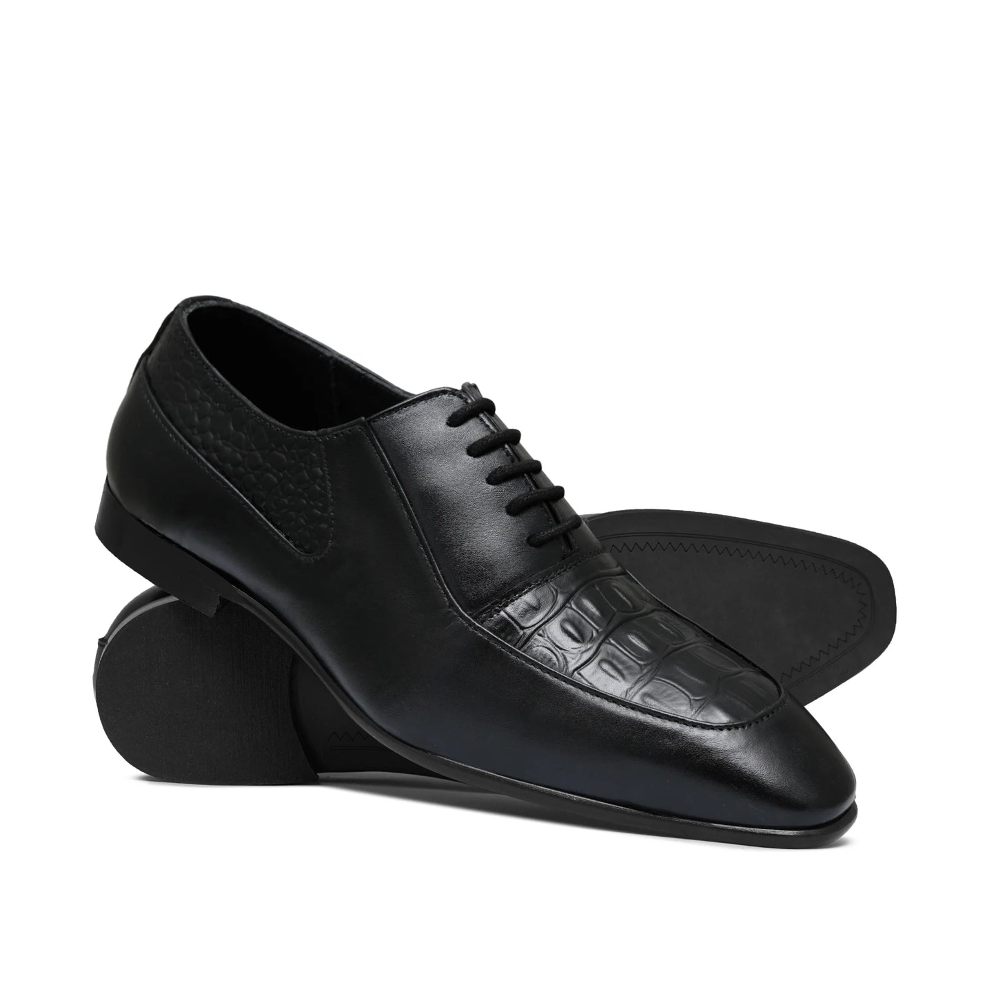 Black Croc Lace Shoe D G C