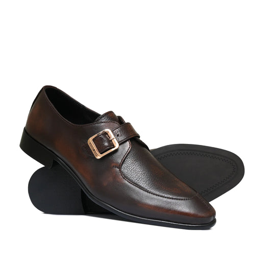 Brown Singal Monk Leather Shoe ES M C S S