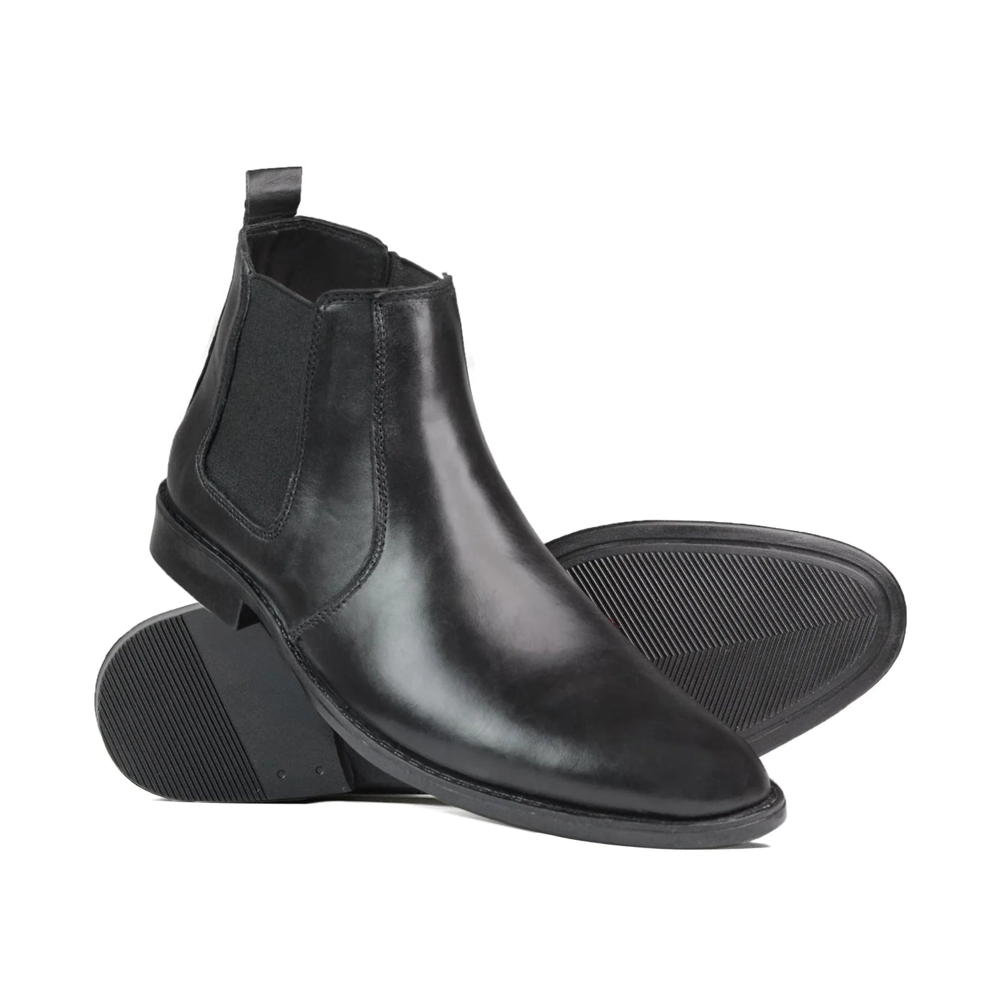 Black Leather Chelsea Boots 100g 12