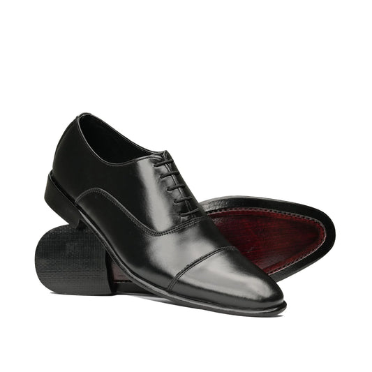 Black Oxford Leather Shoe ES L C Z